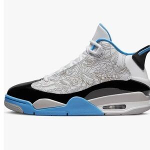 Jordan Black “Dub Zero” Legends Blue Mid-Top Sneakers with Air Cushioning